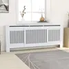 vidaXL Cache-radiateur MDF Blanc 205 cm