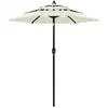 vidaXL Parasol à 3 niveaux avec mât en aluminium Sable 2 m