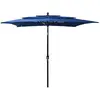 vidaXL Parasol à 3 niveaux avec mât en aluminium Bleu azuré 2,5x2,5 m