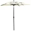 vidaXL Parasol à 3 niveaux avec mât en aluminium Sable 2x2 m