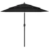 vidaXL Parasol à 3 niveaux avec mât en aluminium Noir 2,5 m