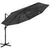 vidaXL Parasol à 4 niveaux avec mât en aluminium Anthracite 3x3 m