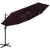 vidaXL Parasol à 4 niveaux avec mât en aluminium Bordeaux 3x3 m