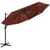 vidaXL Parasol à 4 niveaux avec mât en aluminium Terre cuite 3x3 m