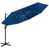 vidaXL Parasol à 4 niveaux avec mât en aluminium Bleu azuré 3x3 m