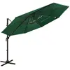 vidaXL Parasol à 4 niveaux avec mât en aluminium Vert 3x3 m