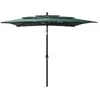 vidaXL Parasol à 3 niveaux avec mât en aluminium Vert 2,5x2,5 m