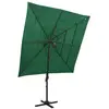 Parasol à 4 niveaux avec mât en aluminium Vert 250x250 cm Vidaxl Vert
