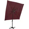 vidaXL Parasol de jardin à 4 niveaux mât en aluminium rouge bordeaux