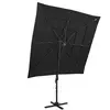 Parasol à 4 niveaux avec mât en aluminium Noir 250x250 cm vidaXL - Noir