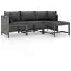 vidaXL Salon de jardin 4 pcs avec coussins Résine tressée Gris