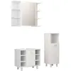 vidaXL Ensemble de meubles de salle de bain 3 pcs Blanc Aggloméré