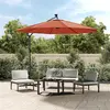 vidaXL Parasol déporté à LED et mât en acier Terre cuite