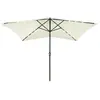 vidaXL Parasol avec LED et mât en acier Sable 2x3 m