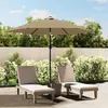 vidaXL Tissu de remplacement pour parasol d'extérieur Taupe 300 cm