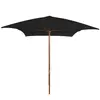 vidaXL Parasol d'extérieur avec mât en bois Noir 200x300 cm