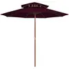 vidaXL Parasol à deux étages avec mât en bois rouge bordeaux 270 cm