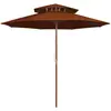 vidaXL Parasol double avec mât en bois Terre cuite 270 cm