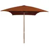 vidaXL Parasol d'extérieur avec mât en bois Terre cuite 200x300 cm