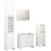 vidaXL Ensemble de meubles de salle de bain 4 pcs Blanc Aggloméré