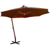 vidaXL Parasol suspendu avec mât Terre cuite 3,5x2,9 m Bois de sapin