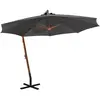 vidaXL Parasol suspendu avec mât Anthracite 3,5x2,9 m Bois de sapin