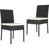 vidaXL Chaises de salle à manger de jardin 2 pcs Résine tressée Noir