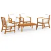 vidaXL Salon de jardin 5 pcs avec coussin Bois d'acacia solide