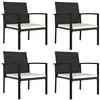 vidaXL Chaises de salle à manger de jardin 4 pcs Résine tressée Noir