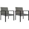 vidaXL Chaises de salle à manger de jardin 2 pcs Résine tressée Gris