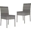 vidaXL Chaises de salle à manger de jardin 2 pcs Résine tressée Gris
