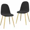 vidaXL Chaises à manger lot de 2 Noir Velours
