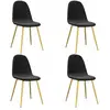 vidaXL Chaises à manger lot de 4 Noir Velours
