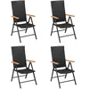 vidaXL Vidaxl Chaises De Jardin Lot De 4 Résine Tressée Noir