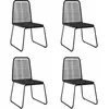 vidaXL Chaises d'extérieur 4 pcs Résine tressée Noir