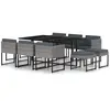vidaXL Salon de jardin 11 pcs avec coussins Résine tressée Gris