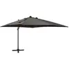 vidaXL Parasol déporté avec mât et lumières LED Anthracite 300 cm