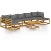 vidaXL Salon de jardin 8 pcs avec coussin Bois d'acacia solide