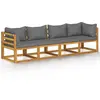 vidaXL Canapé de jardin à 4 places avec coussin Bois d'acacia massif
