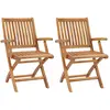 vidaXL Chaises de jardin pliables lot de 2 Bois de teck massif