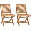 vidaXL Chaises de jardin pliables 2 pcs Bois de teck massif