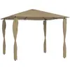 vidaXL Belvédère avec revêtement de poteaux 3x3x2,6 m Taupe 160 g/m²