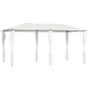 vidaXL Belvédère avec revêtement de poteaux 3x6x2,6 m Crème 160 g/m²