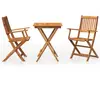 vidaXL Mobilier à dîner de jardin pliable 3 pcs Bois d'acacia solide