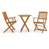 vidaXL Mobilier à dîner de jardin pliable 3 pcs Bois d'acacia solide