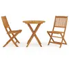 vidaXL Mobilier à dîner de jardin pliable 3 pcs Bois d'acacia solide