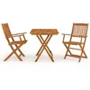 vidaXL Mobilier à dîner de jardin pliable 3 pcs Bois d'acacia solide