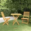 vidaXL Mobilier à dîner de jardin pliable 3 pcs Bois d'acacia solide