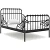 vidaXL Cadre de lit extensible Noir Métal 80x130/200 cm