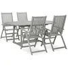 vidaXL Mobilier à dîner de jardin 5 pcs Bois d'acacia massif Gris